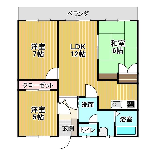 シャンセ赤坂(3LDK/1階)の間取り写真