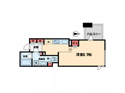 THE HIGH HORIE(1K/3階)の間取り写真