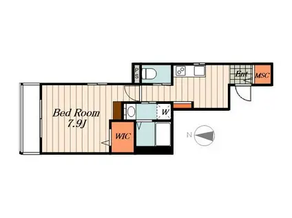 滝野川ヘーベルメゾン(1K/4階)の間取り写真