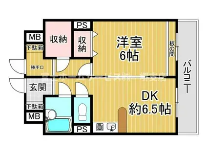 ふぁみーゆ永代町(1DK/8階)の間取り写真