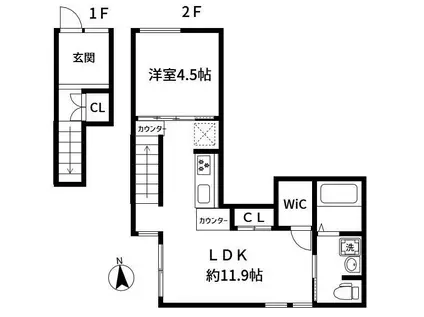 ダ・ボンベッキオ(1LDK/2階)の間取り写真