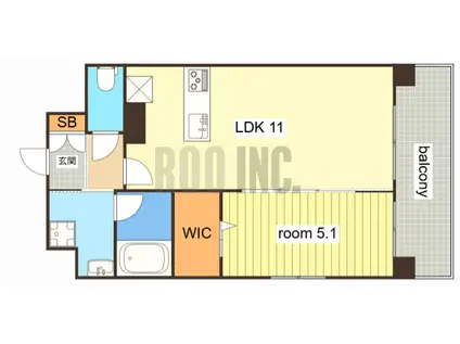 グランネクサス船橋町(1LDK/10階)の間取り写真