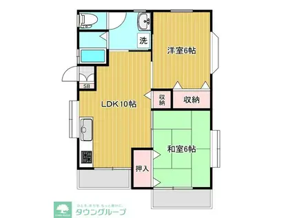 小林ハイツIII(2LDK/2階)の間取り写真