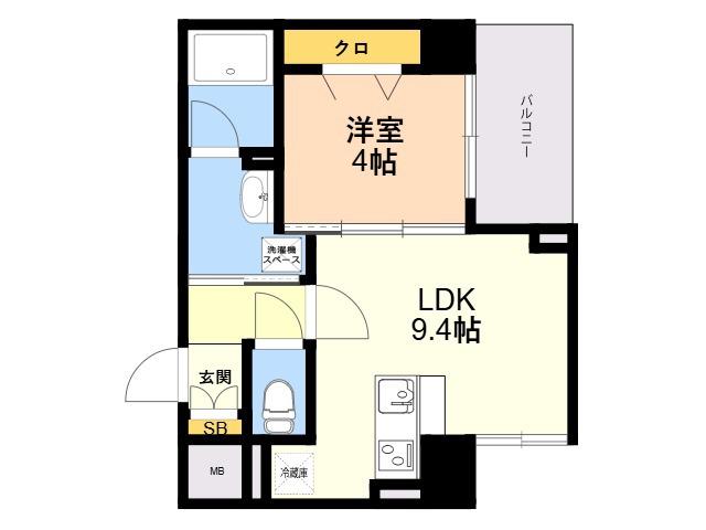 KYOKUYOUモダンベース天神(1LDK/2階)の間取り写真