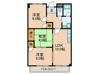 プラザエイト(3LDK/2階)の間取り写真