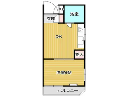 花園ハイツ(1DK/2階)の間取り写真