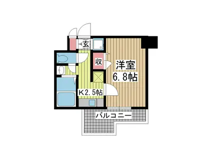 スワンズ神戸三宮イースト(1K/3階)の間取り写真