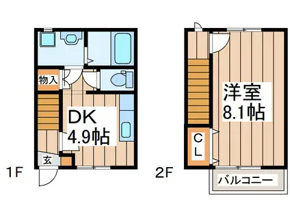 BEFINE 六丁の目東 A棟(1DK/1階)の間取り写真