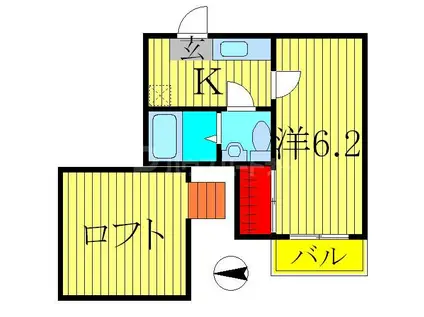 コンパートメントハウス柏1(1K/1階)の間取り写真