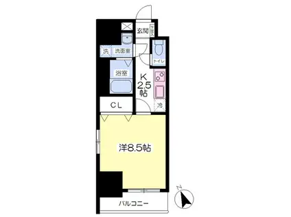 LIBERTE GOTENBA(1K/2階)の間取り写真