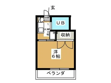 アラン・フエスN1(1K/2階)の間取り写真