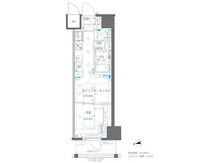 ZOOM浅草ウエスト(1DK/3階)の間取り写真