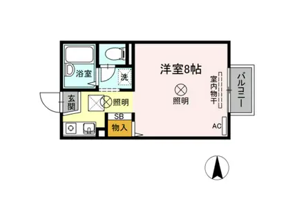 マメゾン津島福居(ワンルーム/1階)の間取り写真