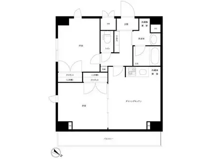 ルーブル三田(2DK/9階)の間取り写真