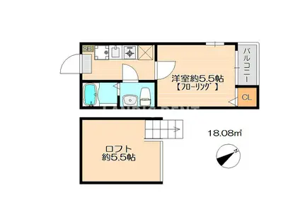 べアーレ井尻(1K/2階)の間取り写真