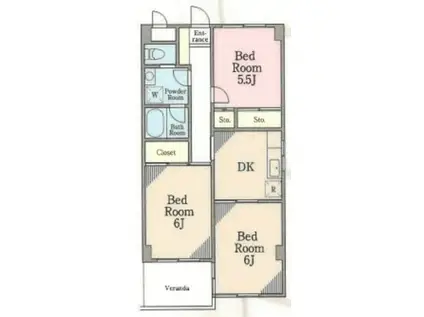 パールグリーン(3DK/3階)の間取り写真