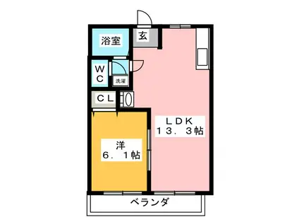 メゾン須賀I(1LDK/1階)の間取り写真