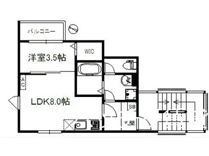 MOANA(1LDK/1階)の間取り写真