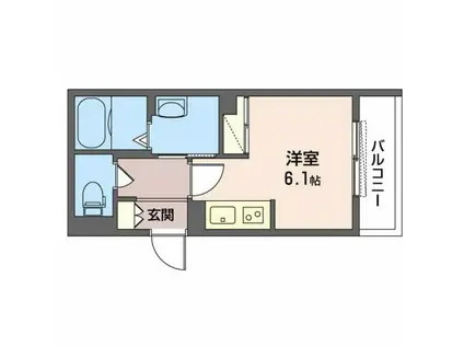 チェリーハウス(ワンルーム/2階)の間取り写真