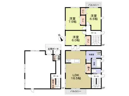 BRISE DOUCE(3LDK/2階)の間取り写真