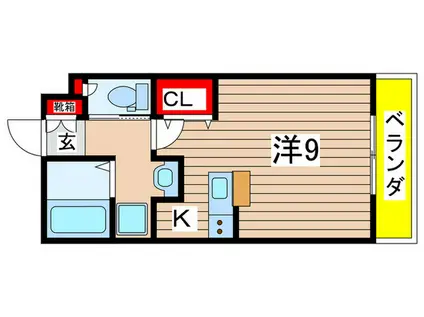 メゾンクレールIII(1K/2階)の間取り写真