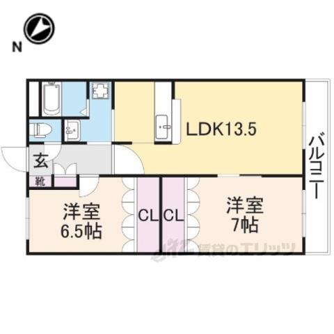 バローゼ5(2LDK/3階)の間取り写真