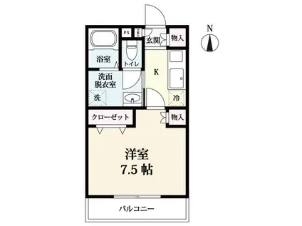 ハイツ・こもり(1K/3階)の間取り写真