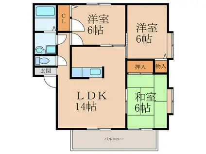 フィールドKK(3LDK/2階)の間取り写真