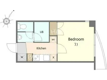 ラ・メゾンド・アップル(1K/2階)の間取り写真