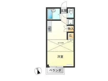 メッツサンヒル(ワンルーム/1階)の間取り写真