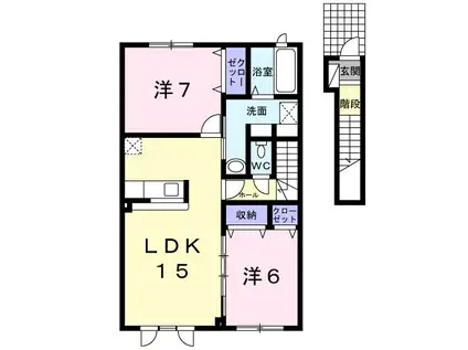 アイリスガーデン(2LDK/2階)の間取り写真