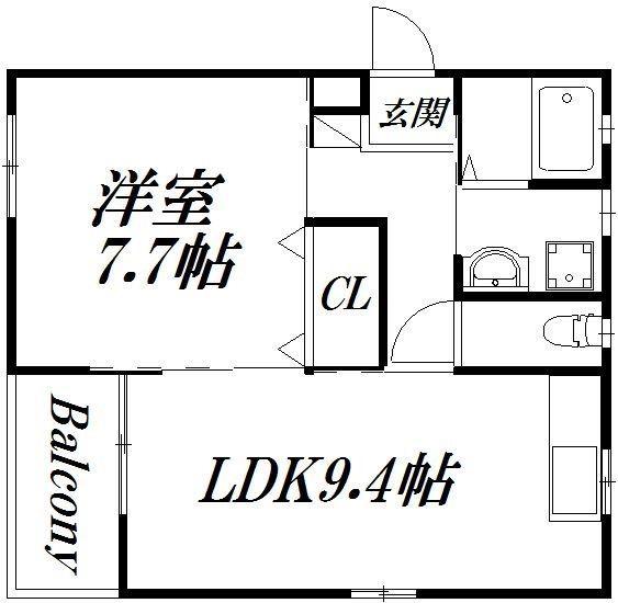 ハーヴェストVI(1LDK/2階)の間取り写真