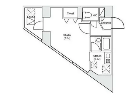 トアロード(1K/6階)の間取り写真