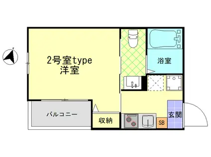 ピア横浜鴨居(1K/2階)の間取り写真