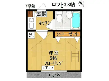 ペアハイムI(1K/1階)の間取り写真