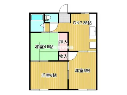 中央ハイツB棟(3DK/1階)の間取り写真