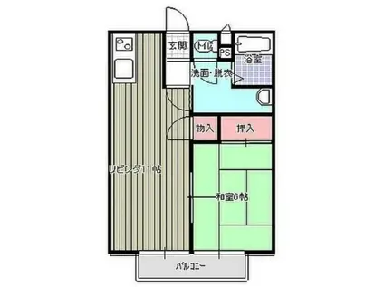 富田ハイツ(1LDK/2階)の間取り写真