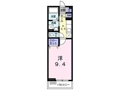 QUON(1K/2階)の間取り写真