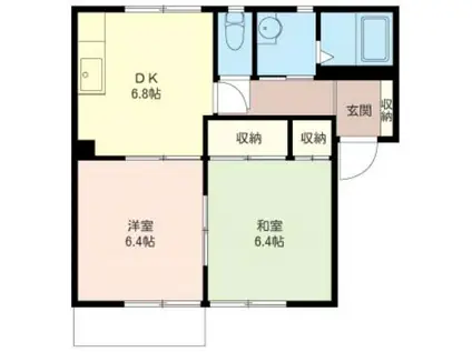 BELL SHINE/ベルシャイン(2DK/1階)の間取り写真