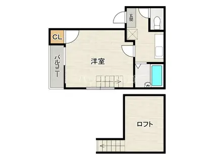 ソピア竹下(1K/1階)の間取り写真