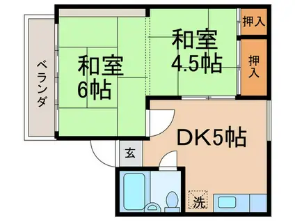 陳ビル(2DK/3階)の間取り写真