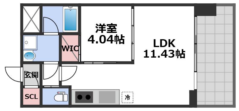 プレジオ城東(1LDK/4階)の間取り写真