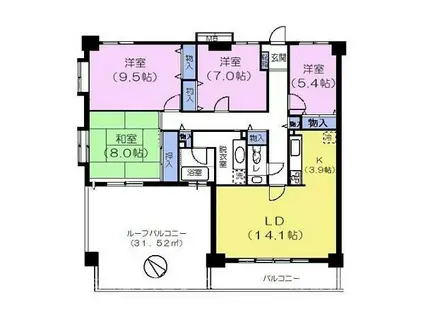 ツインタワー 東棟(4LDK/10階)の間取り写真