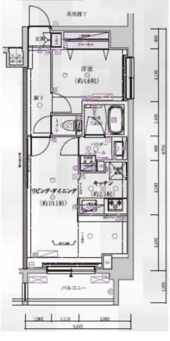 メインステージ菊川II(1LDK/7階)の間取り写真