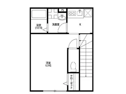 アムール御幸II(1K/2階)の間取り写真