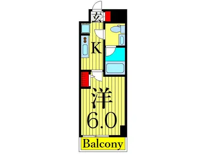 ALTERNA四つ木(1K/4階)の間取り写真