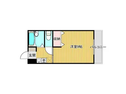 ローズビル・ウチダ(1K/3階)の間取り写真