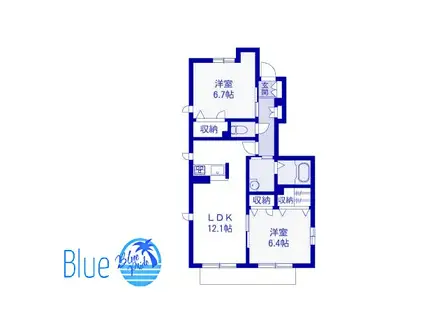 ヴィラソラーレ湘南III(2LDK/1階)の間取り写真