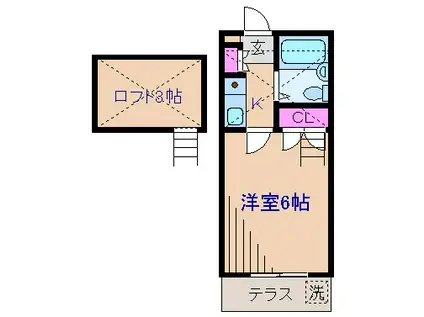 芙蓉ハイツ(1K/1階)の間取り写真