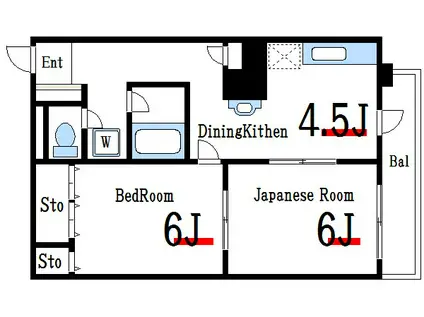 レジデンス石原(2DK/3階)の間取り写真